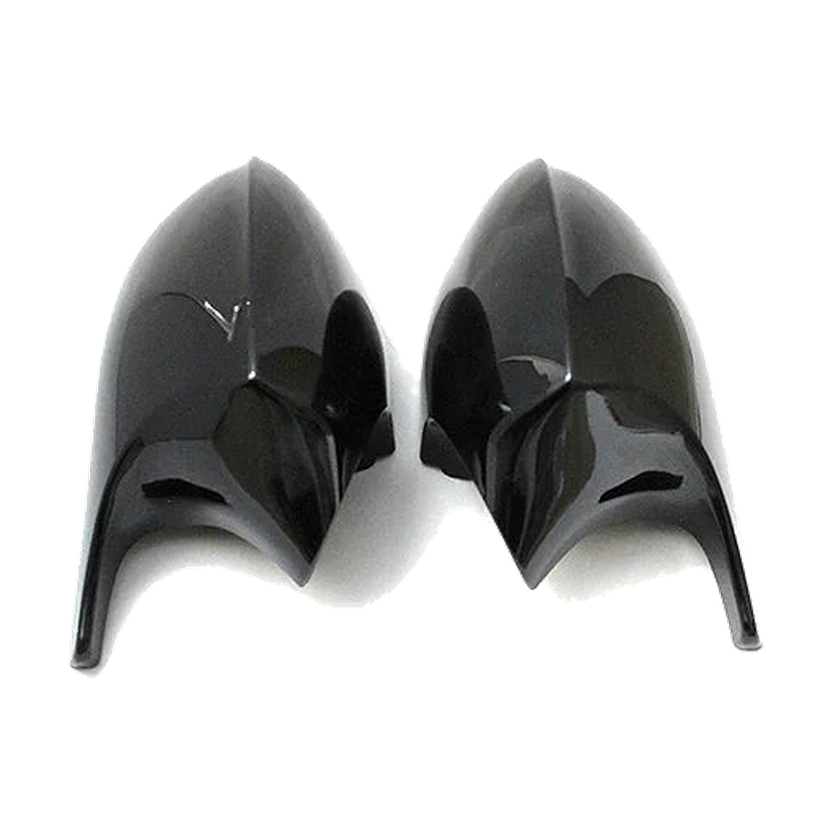 Gloss black mirror caps pair, style 2, for BMW 1/3 Series E81, E87, E90, E92 (2004-2013)