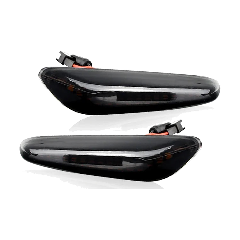 Smoked amber lens LED side marker indicators, static mode, pair for BMW E46, E60, E90, E92, E83, E84 (2002-2015)