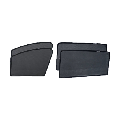 Black magnetic window sun shades, front and rear mesh pairs, for BMW F30 (2012-2018)