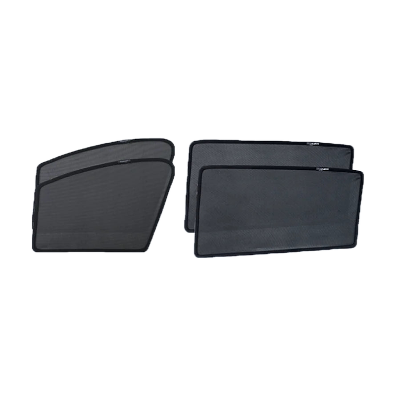 Black magnetic window sun shades, front and rear mesh pairs, for BMW F30 (2012-2018)