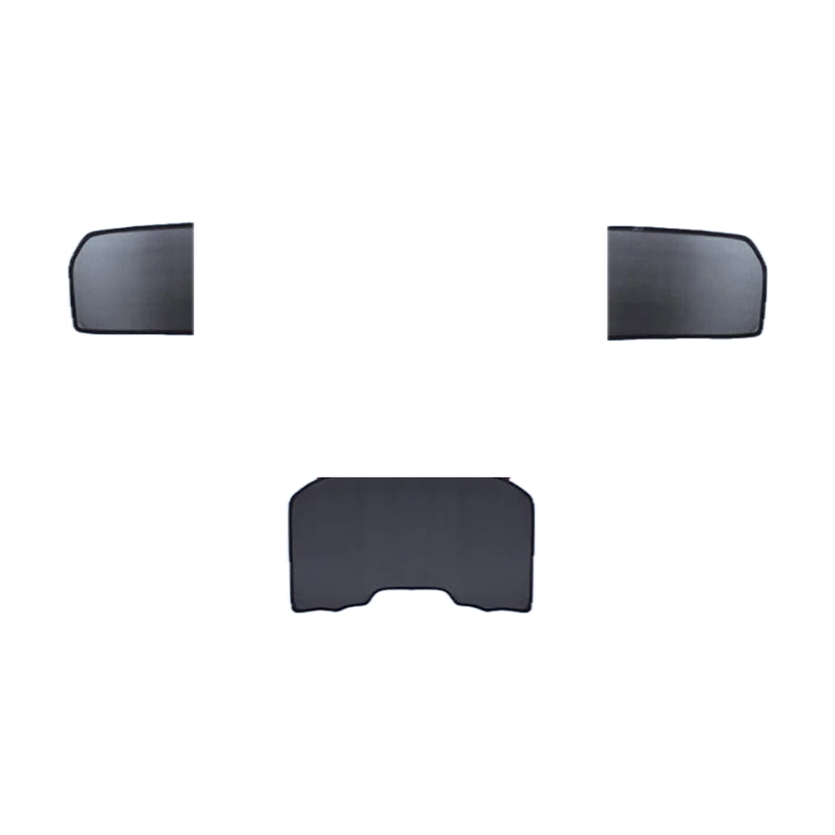 Black magnetic rear window sunshade 3 piece set: 2 side shades plus cargo panel, for BMW F30 (2012-2018)