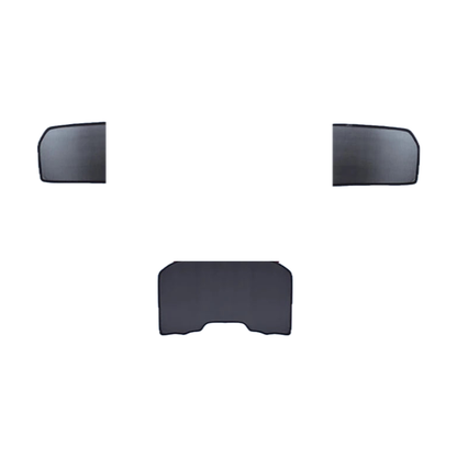 Black magnetic rear window sunshade 3 piece set: 2 side shades plus cargo panel, for BMW F30 (2012-2018)