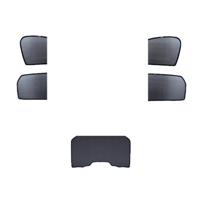 Black magnetic sunshade 5 piece whole car set: 4 side shades plus rear cargo panel, for BMW F30 (2012-2018)