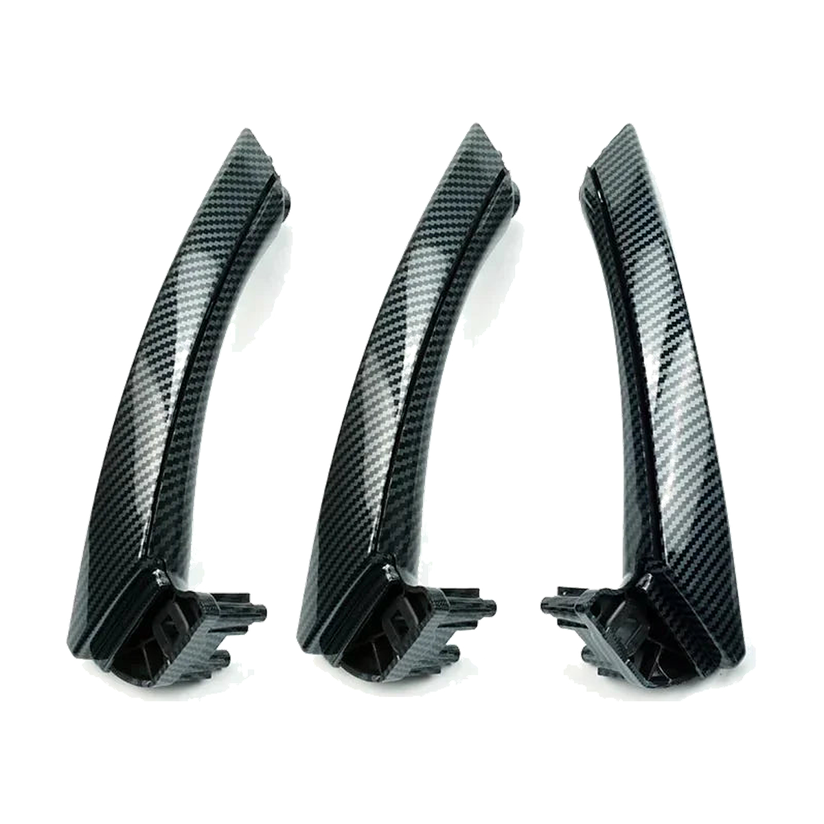 Carbon fiber interior door pull handle set, right hand drive, for BMW 3 Series E90, E91, E92 (2005-2012)