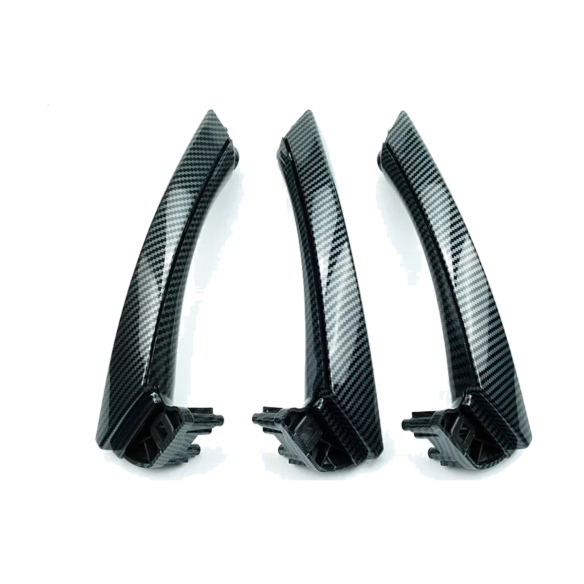 Carbon fiber interior door pull handle set, left hand drive, for BMW 3 Series E90, E91, E92 (2005-2012)