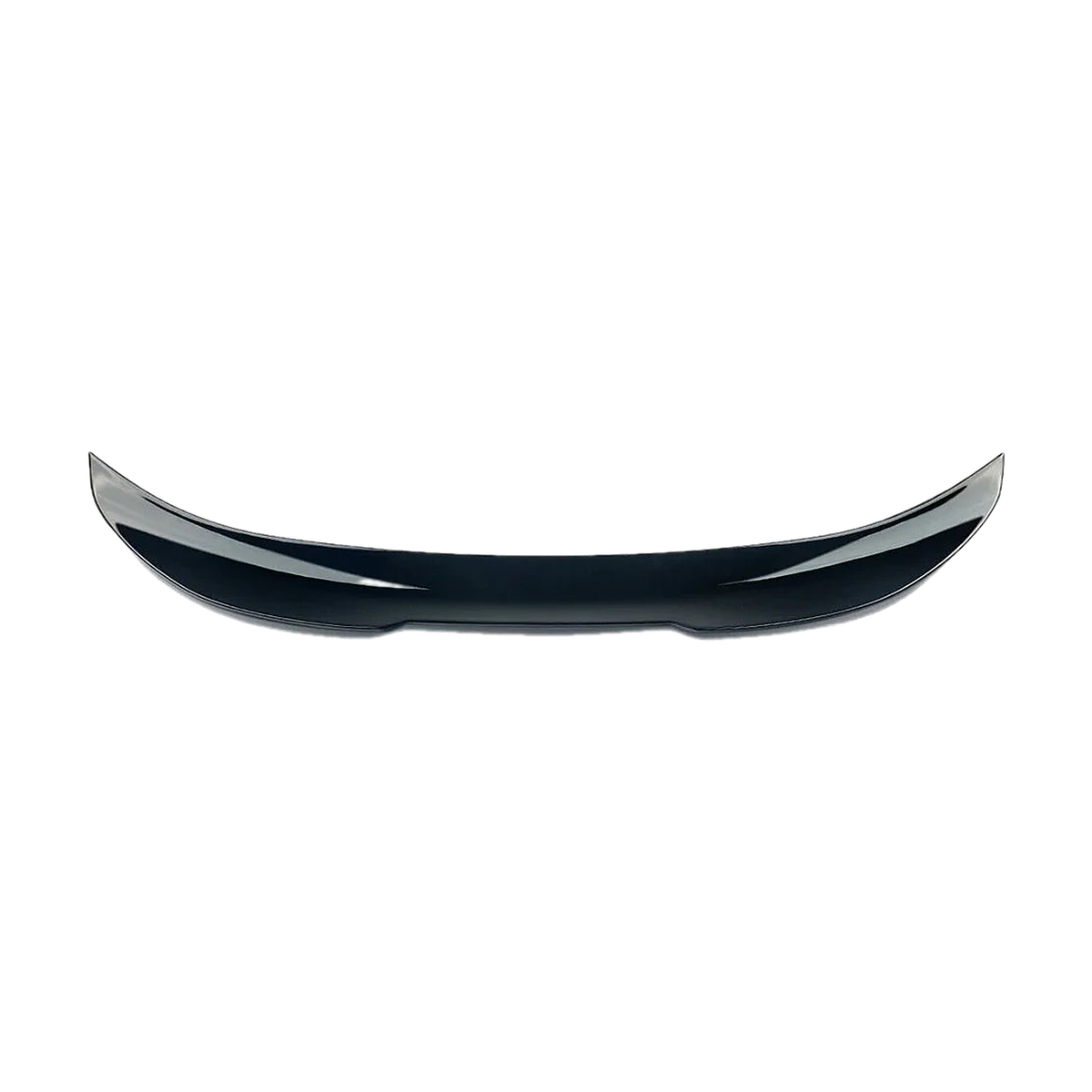 PSM style glossy black trunk spoiler, front view, for BMW F22 / F87 M2 (2014-2020)