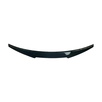 M4 style glossy black trunk spoiler, front view, for BMW F22 / F87 M2 (2014-2020)