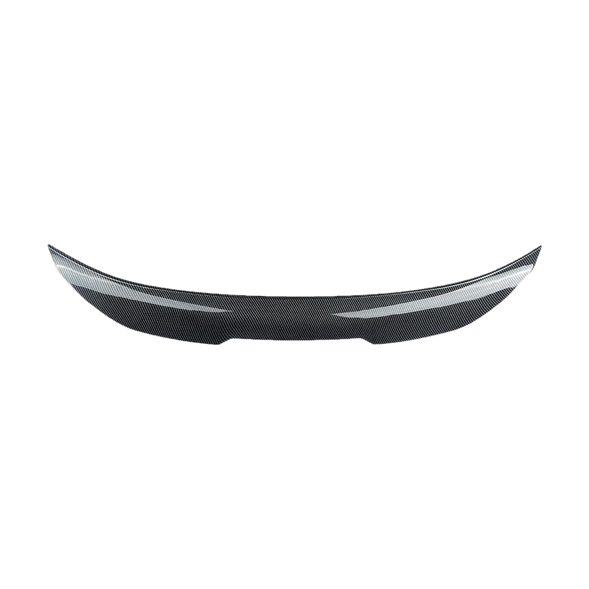 PSM style carbon fiber look trunk spoiler, front view, for BMW F22 / F87 M2 (2014-2020)
