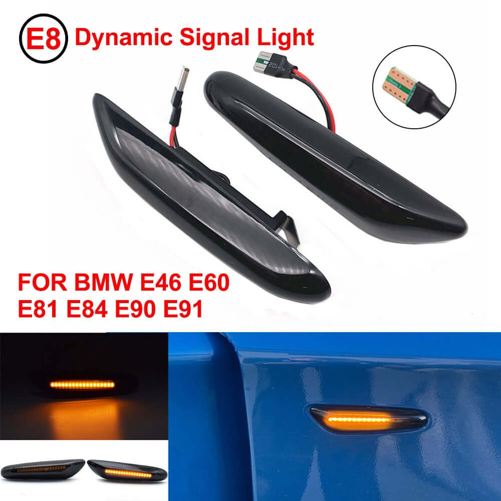 2x LED Seitenblinker Blinker in WEISS SET E4 FREI für BMW 1er 3er