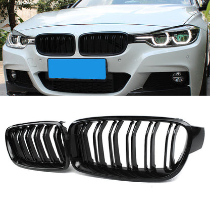 Gloss black kidney grilles for BMW F30 / F31, view 2