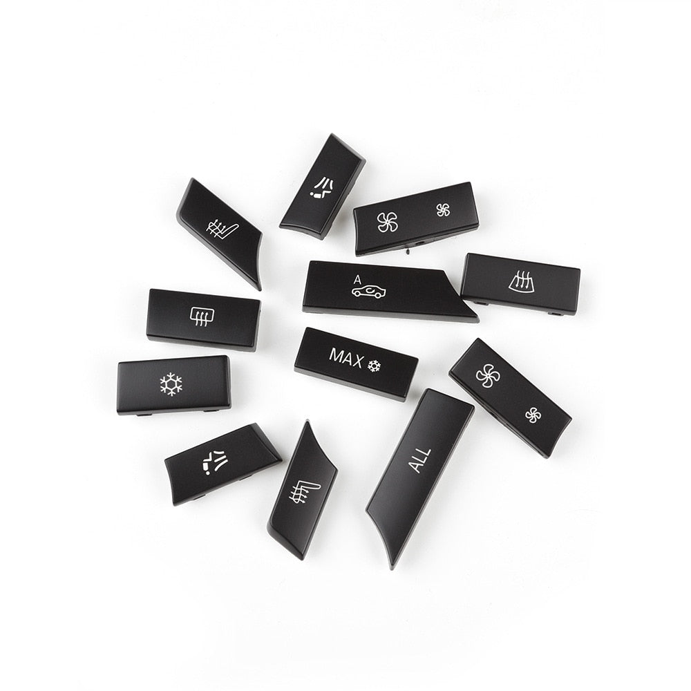 BMW F10 climate control replacement button caps, loose set in black