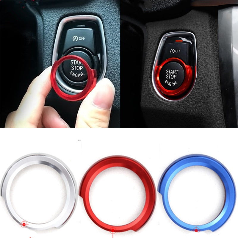 Aluminium start/stop button ring for BMW F30 and F20